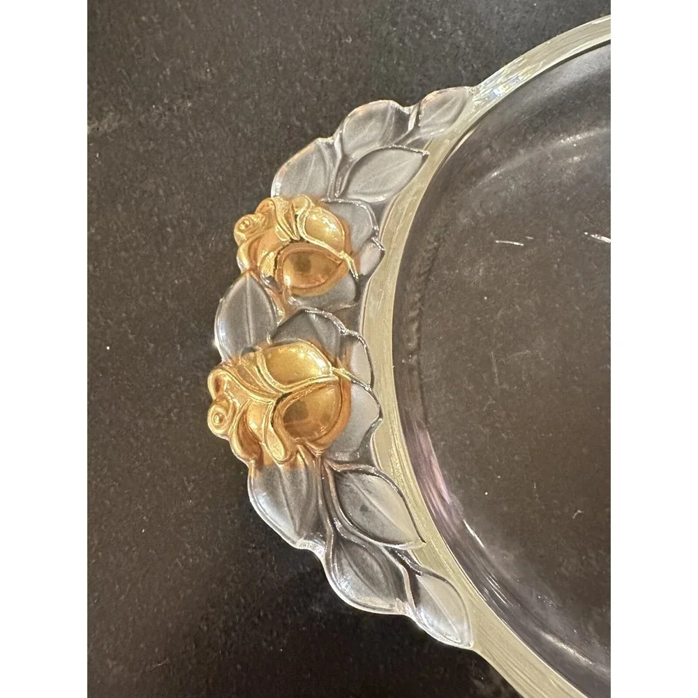 MIKASA Gilded Rose Crystal Oblong‎ Canape Tray 15 3/4